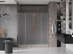 Mexen Velar L Duo drzwi prysznicowe rozsuwane 170 cm, szron, różowe złoto - 871-170-003-32-60