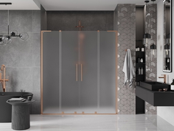Mexen Velar L Duo drzwi prysznicowe rozsuwane 200 cm, szron, miedź szczotkowana - 871-200-003-32-65