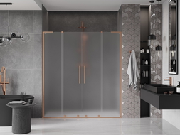 Mexen Velar L Duo drzwi prysznicowe rozsuwane 180 cm, szron, miedź szczotkowana - 871-180-003-32-65