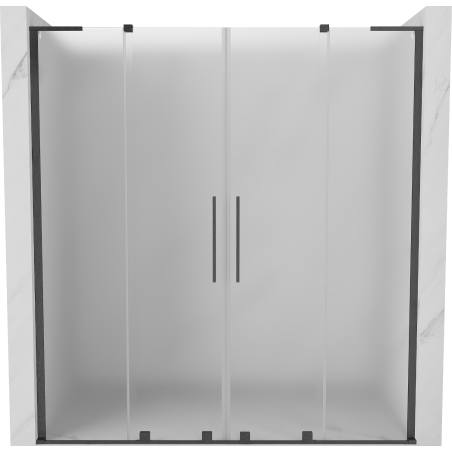 Mexen Velar L Duo drzwi prysznicowe rozsuwane 180 cm, szron, gun gray szczotkowany - 871-180-003-32-66