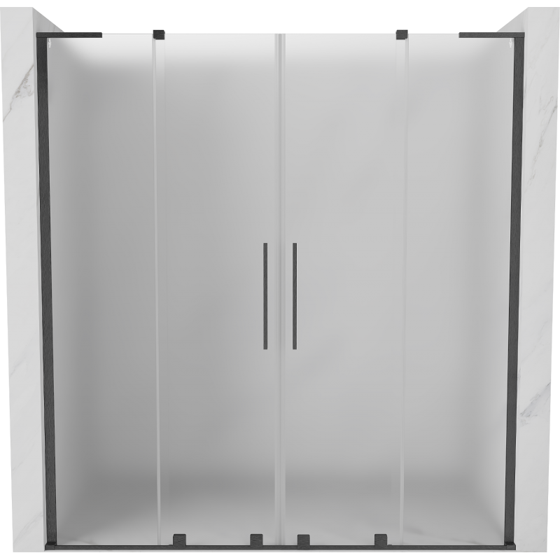 Mexen Velar L Duo drzwi prysznicowe rozsuwane 200 cm, szron, gun gray szczotkowany - 871-200-003-32-66
