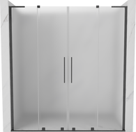 Mexen Velar L Duo drzwi prysznicowe rozsuwane 200 cm, szron, gun gray szczotkowany - 871-200-003-32-66