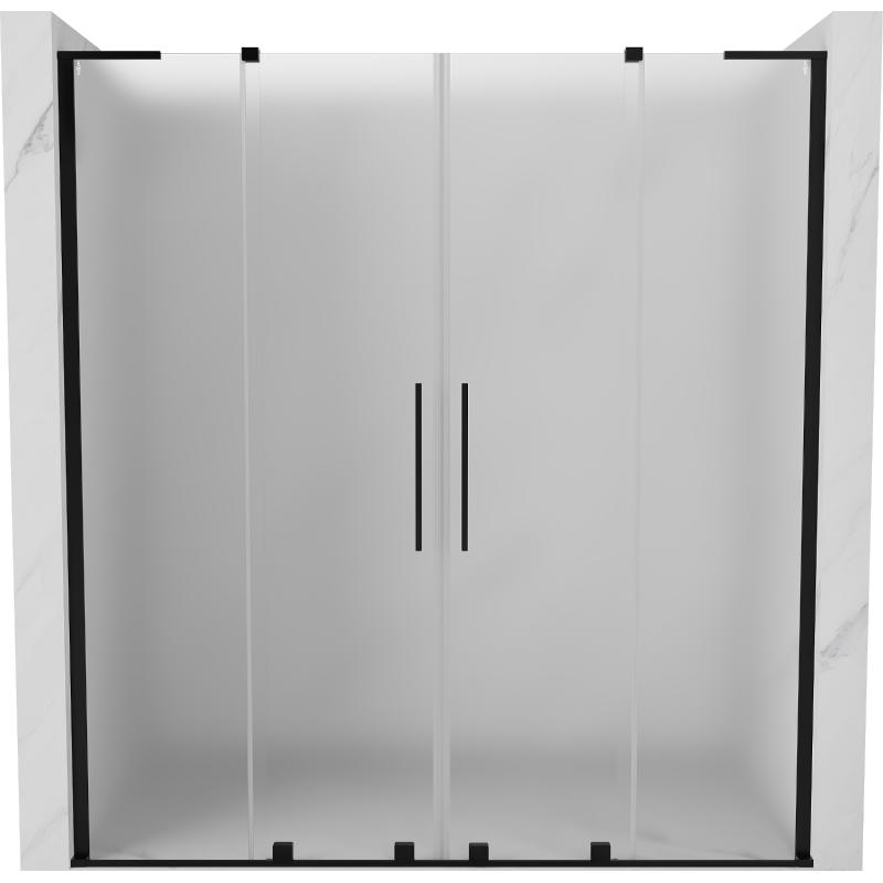 Mexen Velar L Duo drzwi prysznicowe rozsuwane 170 cm, szron, czarne - 871-170-003-32-70