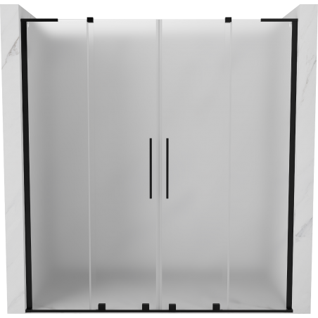 Mexen Velar L Duo drzwi prysznicowe rozsuwane 170 cm, szron, czarne - 871-170-003-32-70