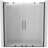 Mexen Velar L Duo drzwi prysznicowe rozsuwane 180 cm, szron, czarne - 871-180-003-32-70