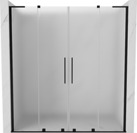 Mexen Velar L Duo drzwi prysznicowe rozsuwane 180 cm, szron, czarne - 871-180-003-32-70
