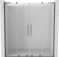 Mexen Velar L Duo drzwi prysznicowe rozsuwane 170 cm, szron, gun metal - 871-170-003-32-95