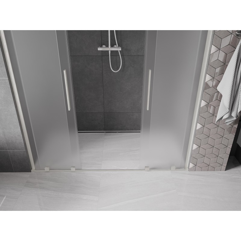 Mexen Velar L Duo drzwi prysznicowe rozsuwane 170 cm, szron, nikiel szczotkowany - 871-170-003-32-97