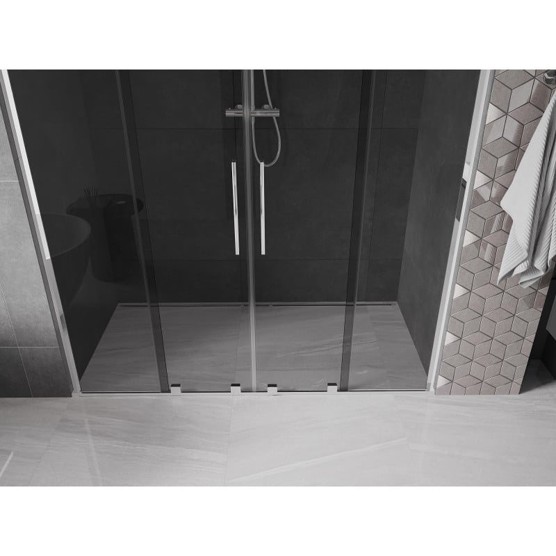 Mexen Velar L Duo drzwi prysznicowe rozsuwane 170 cm, grafit, chrom - 871-170-003-42-01