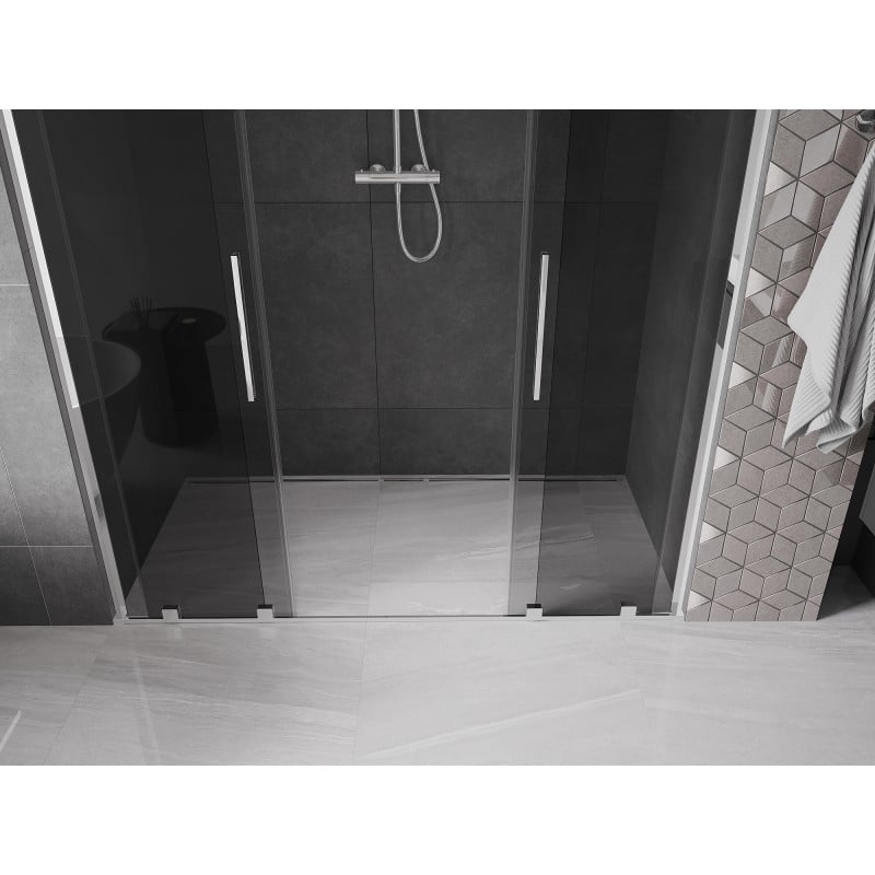 Mexen Velar L Duo drzwi prysznicowe rozsuwane 170 cm, grafit, chrom - 871-170-003-42-01