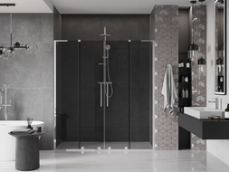 Mexen Velar L Duo drzwi prysznicowe rozsuwane 170 cm, grafit, chrom - 871-170-003-42-01