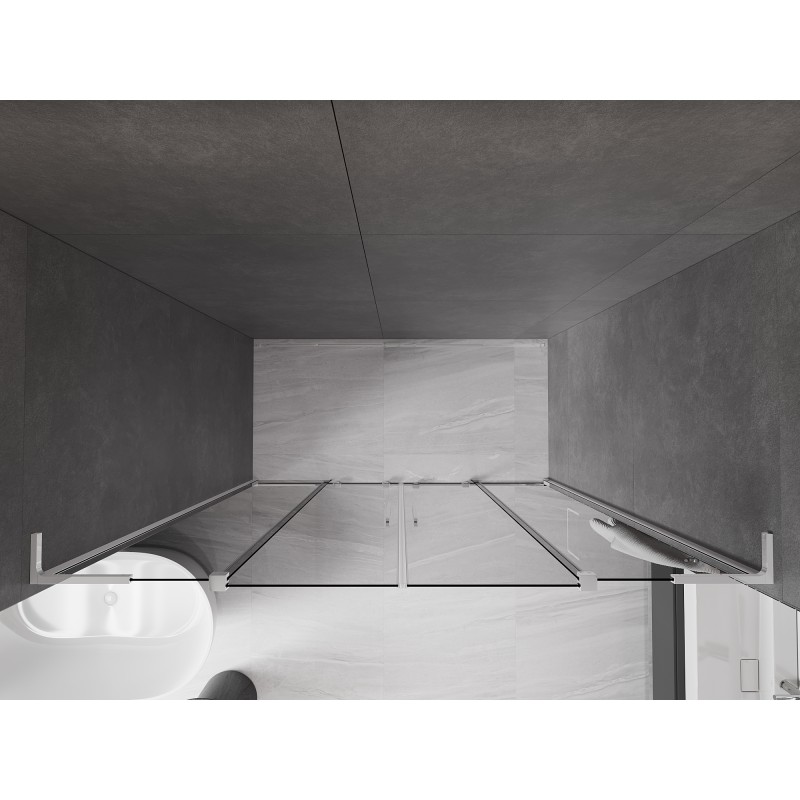 Mexen Velar L Duo drzwi prysznicowe rozsuwane 170 cm, grafit, chrom - 871-170-003-42-01