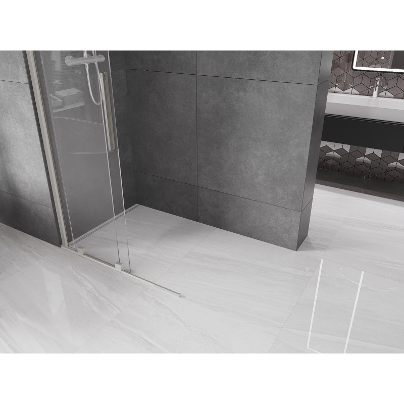 Mexen Velar ścianka prysznicowa rozsuwana Walk-in 70 x 200 cm, transparent 8 mm, nikiel szczotkowany - 871-070-000-03-97