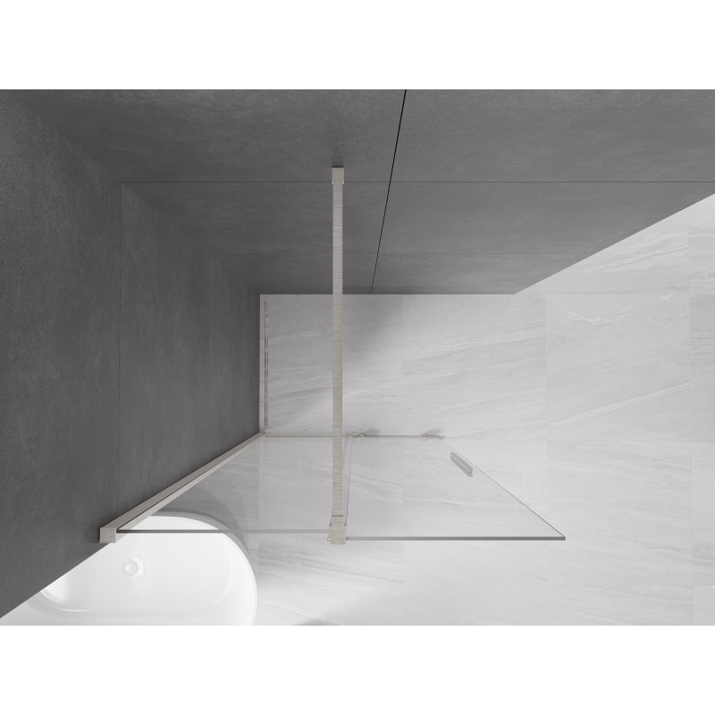 Mexen Velar ścianka prysznicowa rozsuwana Walk-in 70 x 200 cm, transparent 8 mm, nikiel szczotkowany - 871-070-000-03-97