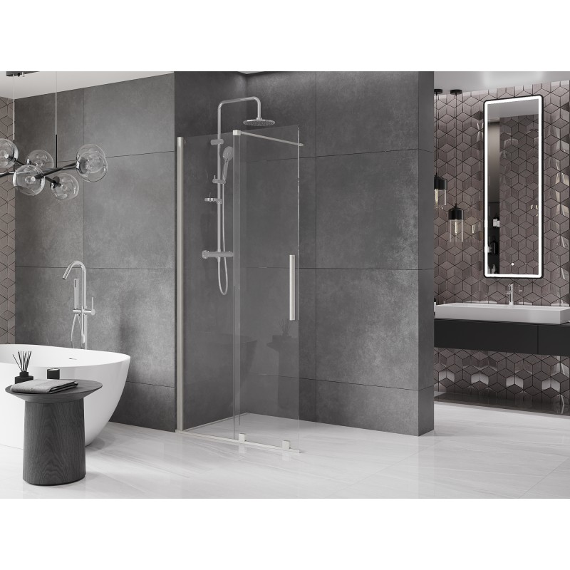 Mexen Velar ścianka prysznicowa rozsuwana Walk-in 70 x 200 cm, transparent 8 mm, nikiel szczotkowany - 871-070-000-03-97