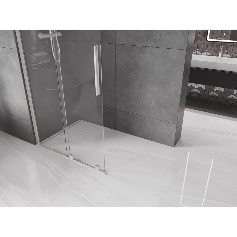 Mexen Velar ścianka prysznicowa rozsuwana Walk-in 75 x 200 cm, transparent 8 mm, nikiel szczotkowany - 871-075-000-03-97