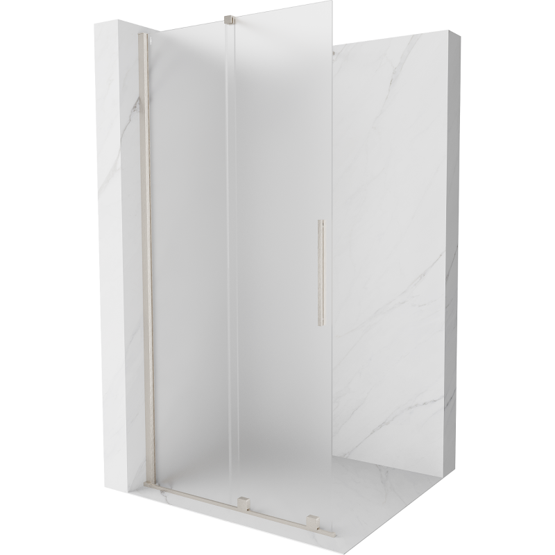 Mexen Velar ścianka prysznicowa rozsuwana Walk-in 90 x 200 cm, szron 8 mm, nikiel szczotkowany - 871-090-000-33-97