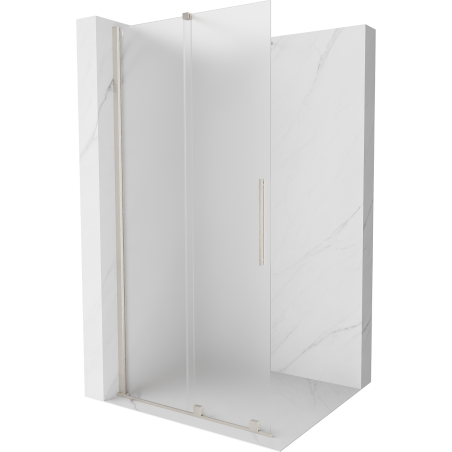 Mexen Velar ścianka prysznicowa rozsuwana Walk-in 90 x 200 cm, szron 8 mm, nikiel szczotkowany - 871-090-000-33-97