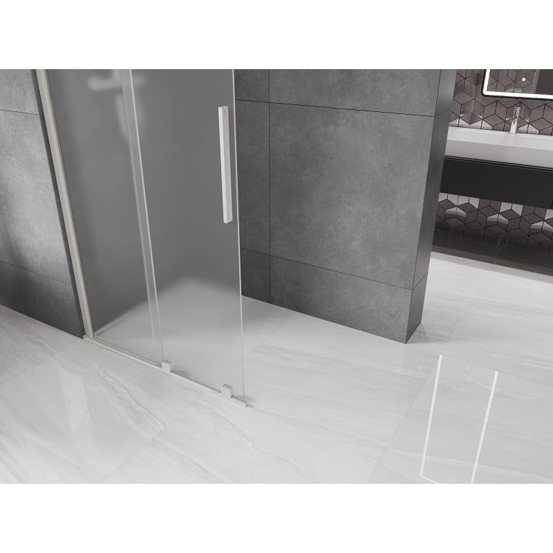Mexen Velar ścianka prysznicowa rozsuwana Walk-in 80 x 200 cm, szron 8 mm, nikiel szczotkowany - 871-080-000-33-97