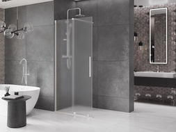 Mexen Velar ścianka prysznicowa rozsuwana Walk-in 80 x 200 cm, szron 8 mm, nikiel szczotkowany - 871-080-000-33-97