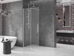 Mexen Velar ścianka prysznicowa rozsuwana Walk-in 120 x 200 cm, szron 8 mm, nikiel szczotkowany - 871-120-000-33-97