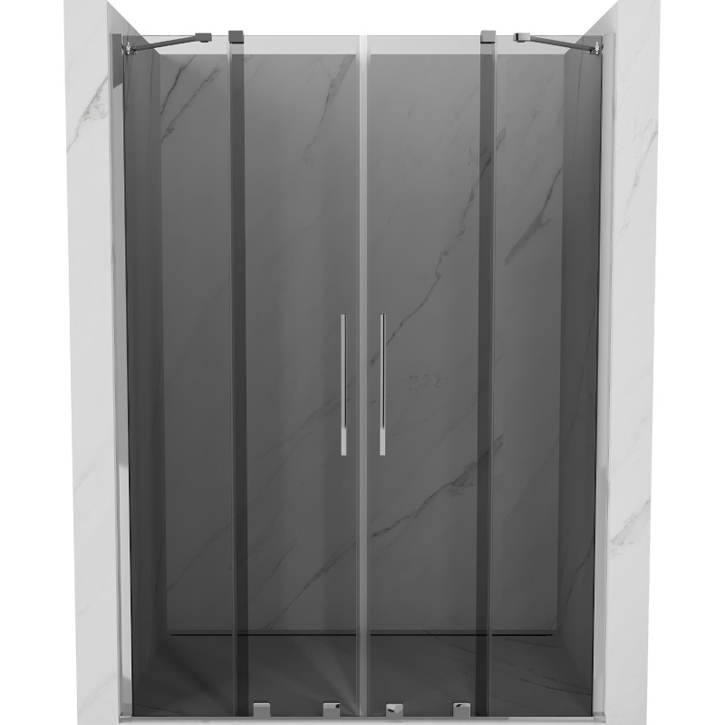 Mexen Velar Duo drzwi prysznicowe rozsuwane 140 cm, grafit, chrom - 871-140-000-42-01