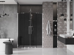 Mexen Velar Duo drzwi prysznicowe rozsuwane 160 cm, grafit, chrom - 871-160-000-42-01