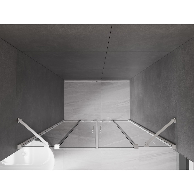 Mexen Velar Duo drzwi prysznicowe rozsuwane 140 cm, grafit, białe - 871-140-000-42-20