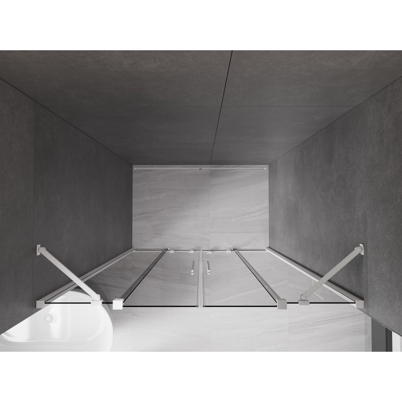 Mexen Velar Duo drzwi prysznicowe rozsuwane 160 cm, grafit, białe - 871-160-000-42-20
