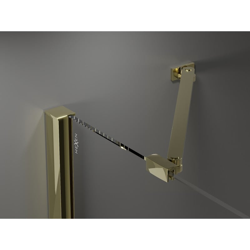 Mexen Velar Duo drzwi prysznicowe rozsuwane 140 cm, grafit, złote - 871-140-000-42-50