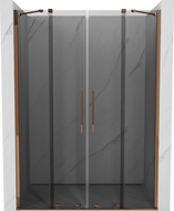 Mexen Velar Duo drzwi prysznicowe rozsuwane 150 cm, grafit, różowe złoto - 871-150-000-42-60