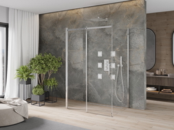 Mexen Omega-3S kabina prysznicowa 3-ścienna, rozsuwana 120 x 80 cm, transparent, chrom - 825-120-080-01-00-3S