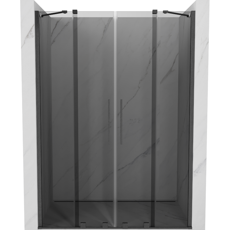 Mexen Velar Duo drzwi prysznicowe rozsuwane 150 cm, grafit, gun gray szczotkowany - 871-150-000-42-66