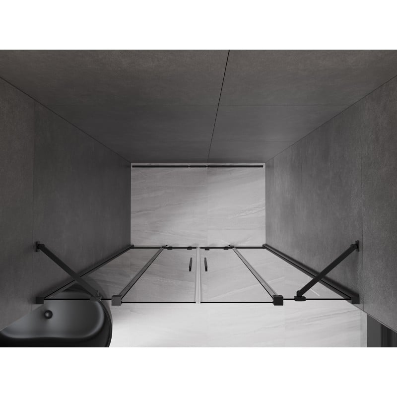 Mexen Velar Duo drzwi prysznicowe rozsuwane 150 cm, grafit, czarne - 871-150-000-42-70