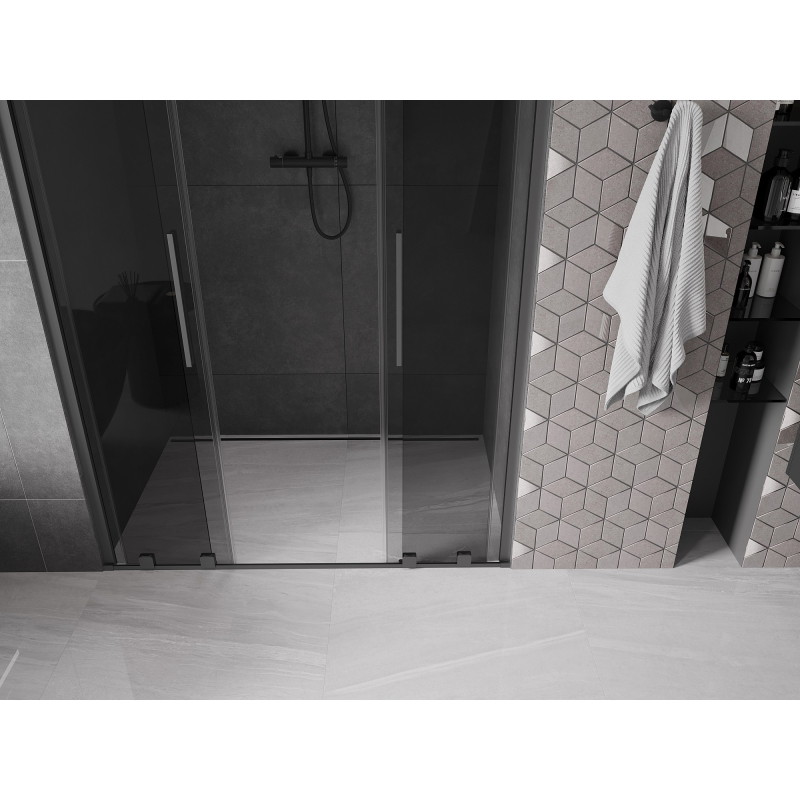 Mexen Velar Duo drzwi prysznicowe rozsuwane 150 cm, grafit, gun metal - 871-150-000-42-95