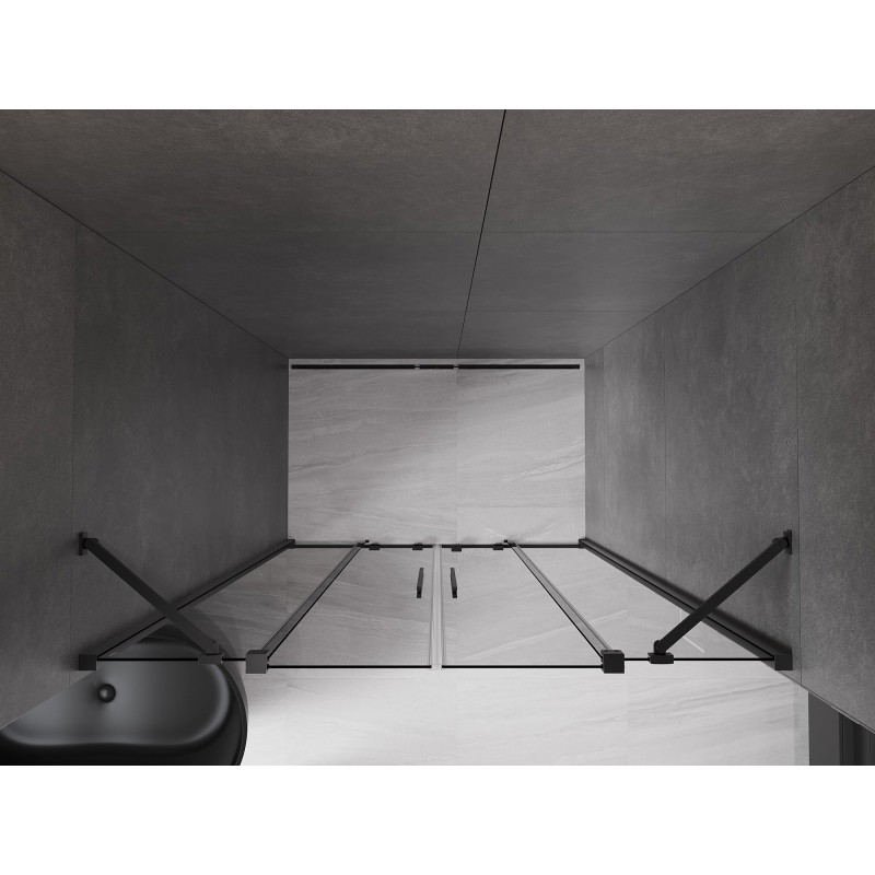 Mexen Velar Duo drzwi prysznicowe rozsuwane 160 cm, grafit, czarne - 871-160-000-42-70