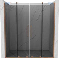 Mexen Velar L Duo drzwi prysznicowe rozsuwane 170 cm, grafit, miedź szczotkowana - 871-170-003-42-65