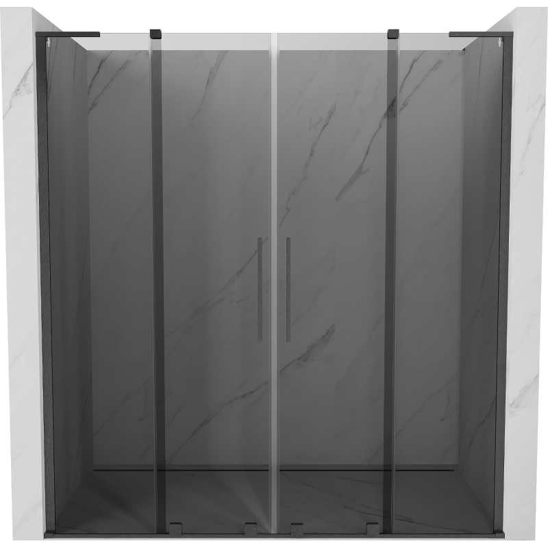 Mexen Velar L Duo drzwi prysznicowe rozsuwane 180 cm, grafit, gun gray szczotkowany - 871-180-003-42-66