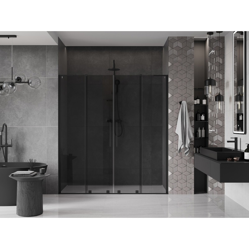 Mexen Velar L Duo drzwi prysznicowe rozsuwane 170 cm, grafit, czarne - 871-170-003-42-70