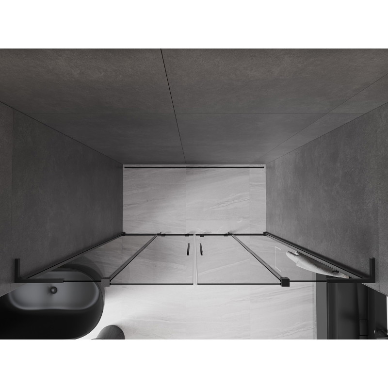 Mexen Velar L Duo drzwi prysznicowe rozsuwane 180 cm, grafit, czarne - 871-180-003-42-70