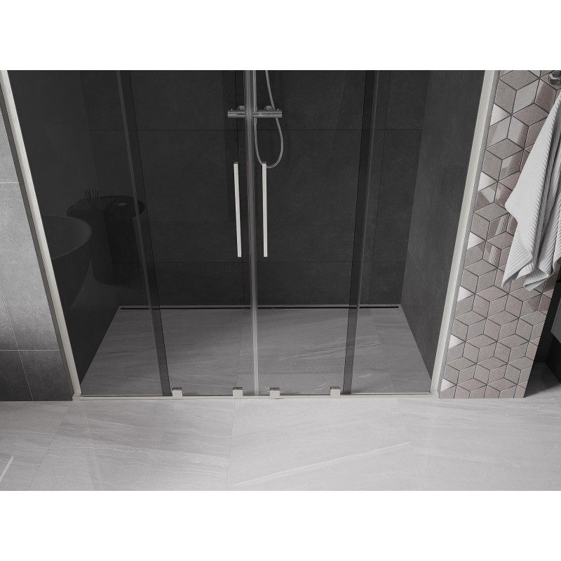 Mexen Velar L Duo drzwi prysznicowe rozsuwane 170 cm, grafit, nikiel szczotkowany - 871-170-003-42-97