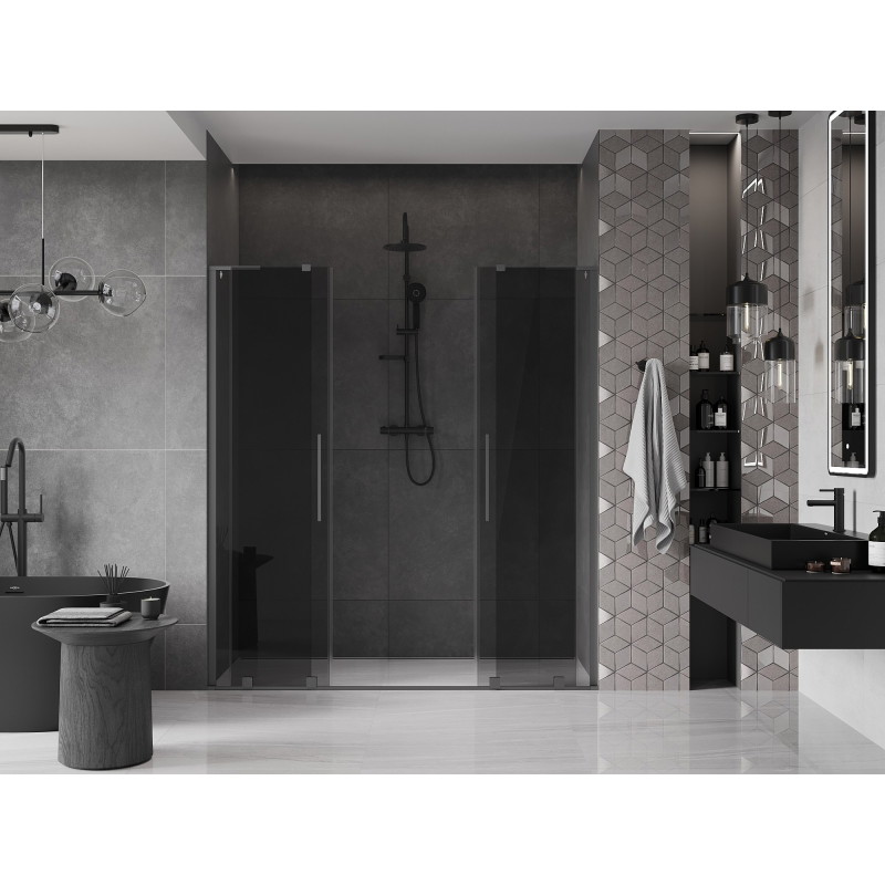 Mexen Velar L Duo drzwi prysznicowe rozsuwane 170 cm, grafit, gun metal - 871-170-003-42-95