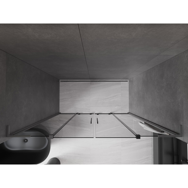 Mexen Velar L Duo drzwi prysznicowe rozsuwane 180 cm, grafit, gun metal - 871-180-003-42-95