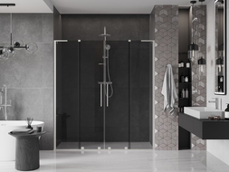 Mexen Velar L Duo drzwi prysznicowe rozsuwane 170 cm, grafit, nikiel szczotkowany - 871-170-003-42-97