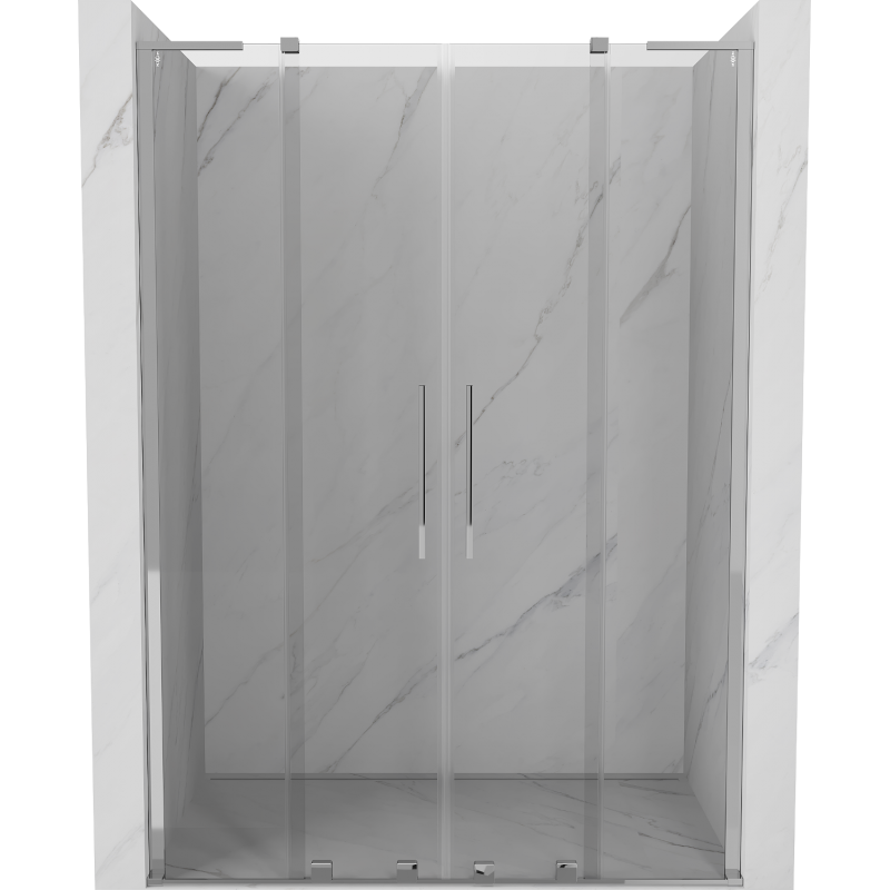Mexen Velar L Duo drzwi prysznicowe rozsuwane 140 cm, transparent, chrom - 871-140-003-02-01