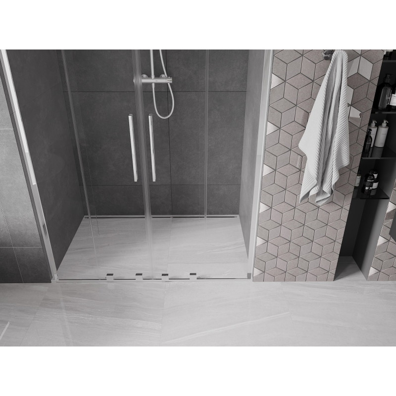 Mexen Velar L Duo drzwi prysznicowe rozsuwane 150 cm, transparent, chrom - 871-150-003-02-01