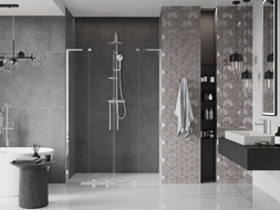 Mexen Velar L Duo drzwi prysznicowe rozsuwane 160 cm, transparent, chrom - 871-160-003-02-01