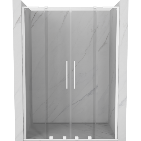 Mexen Velar L Duo drzwi prysznicowe rozsuwane 150 cm, transparent, białe - 871-150-003-02-20