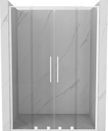 Mexen Velar L Duo drzwi prysznicowe rozsuwane 160 cm, transparent, białe - 871-160-003-02-20