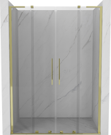 Mexen Velar L Duo drzwi prysznicowe rozsuwane 140 cm, transparent, złote - 871-140-003-02-50